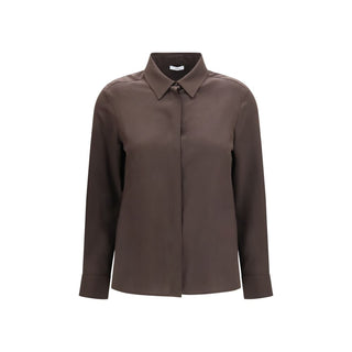 Brown Silk Dress Shirt