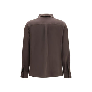 Brown Silk Dress Shirt