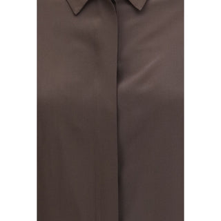 Brown Silk Dress Shirt