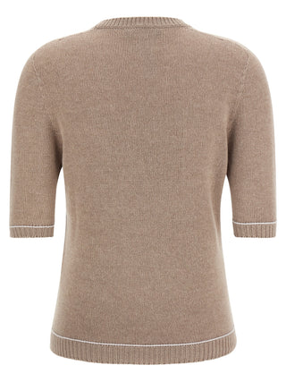 Beige Virgin Wool Cardigan