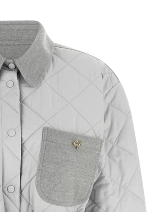 Gray Polyester Shell Jacket