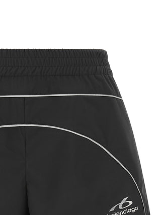 Black Polyester Bermuda Shorts