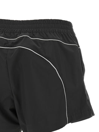 Black Polyester Bermuda Shorts
