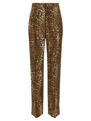 Brown Silk Casual Pants