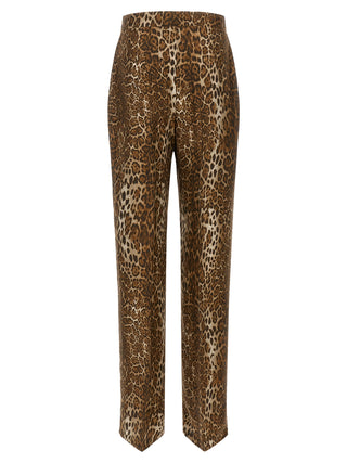 Brown Silk Casual Pants