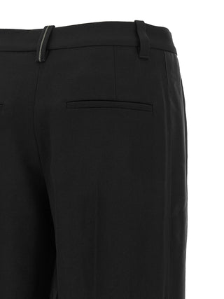 Black Virgin Wool Casual Pants