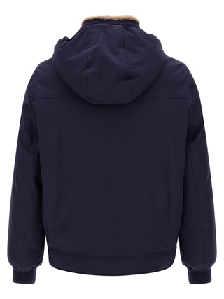 Blue Polyamide Full-Length Jacket