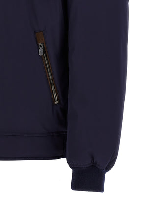 Blue Polyamide Full-Length Jacket