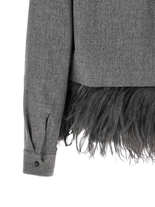 Gray Virgin Wool Blouse