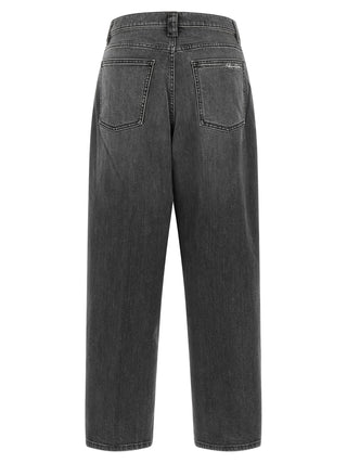 Gray Cotton Relaxed Fit Jeans