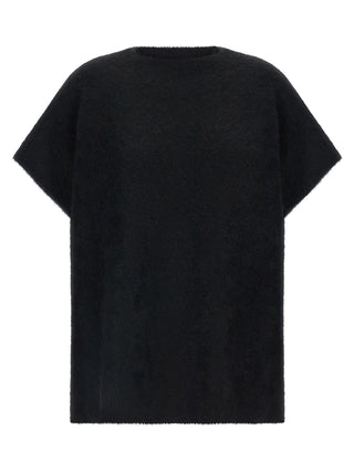Black Alpaca Leather Cardigan