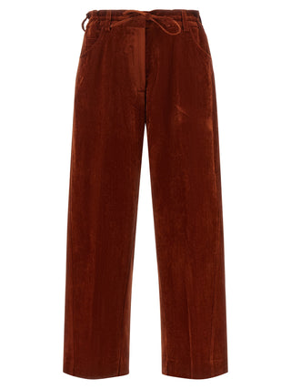Red Viscose Casual Pants