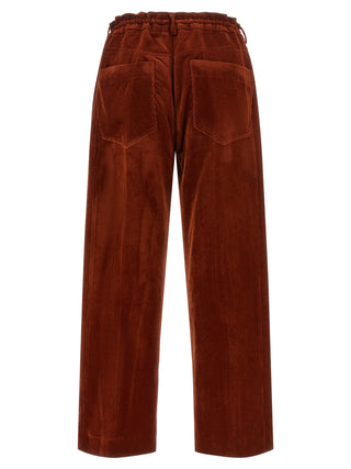 Red Viscose Casual Pants