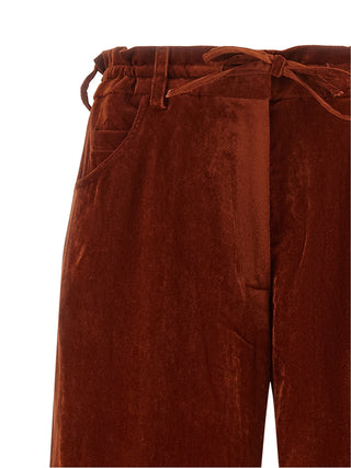 Red Viscose Casual Pants