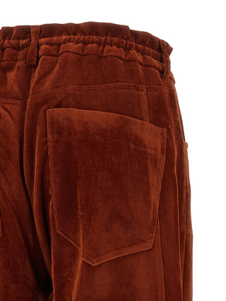 Red Viscose Casual Pants