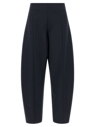 Blue Wool Casual Pants