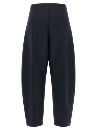 Blue Wool Casual Pants