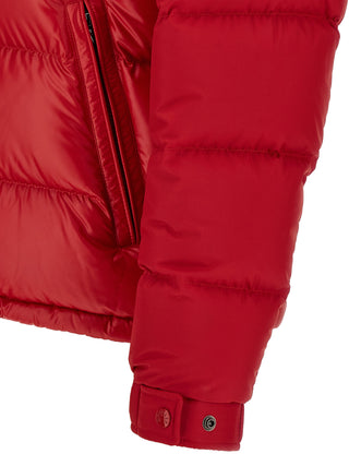 Red Polyester Full-Length Jacket