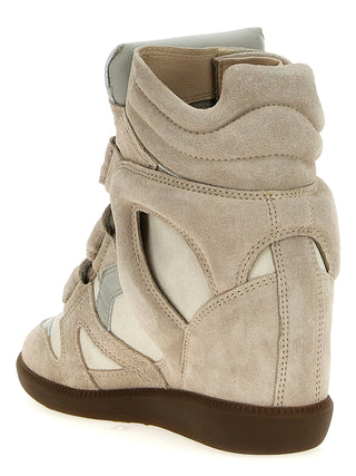 Beige Leather Sneakers