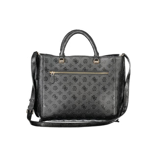 Black Polyurethane Women Handbag