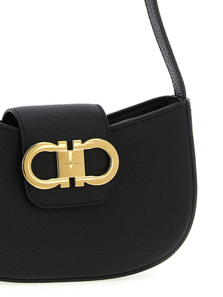 Black Calfskin Shoulder Bag