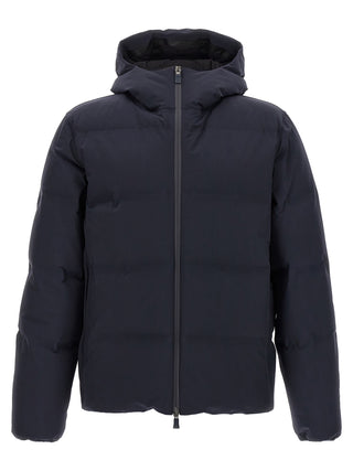 Blue Polyamide Full-Length Jacket