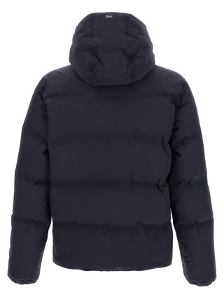 Blue Polyamide Full-Length Jacket