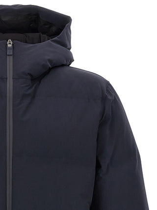 Blue Polyamide Full-Length Jacket