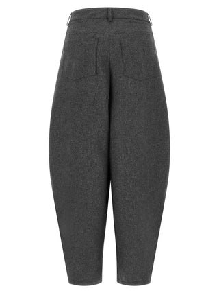 Gray Wool Casual Pants