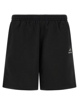 Black Cotton Bermuda Shorts