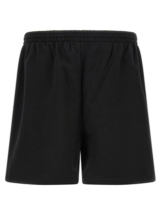 Black Cotton Bermuda Shorts