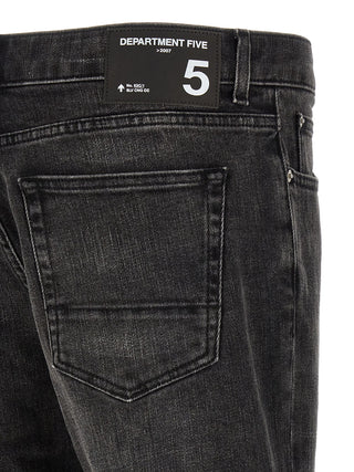 Black Cotton Straight-Leg Jeans