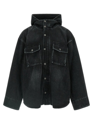 Black Cotton Denim Jacket
