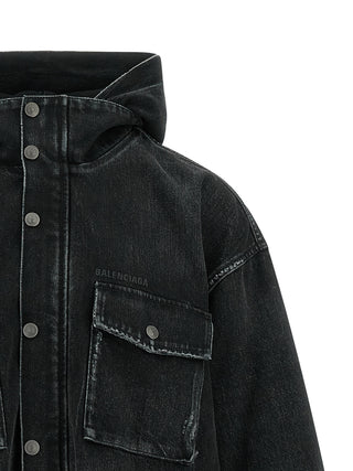Black Cotton Denim Jacket