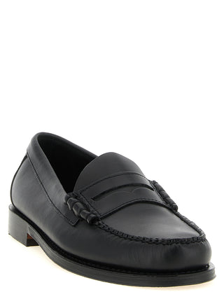 Black Cowhide Slip-On Loafers