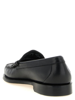 Black Cowhide Slip-On Loafers