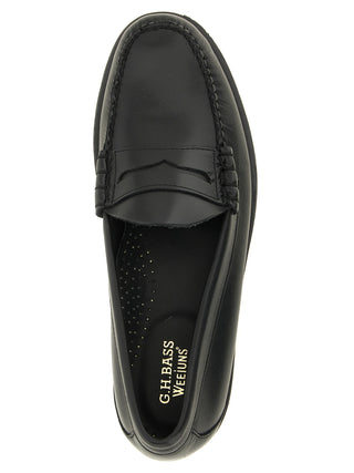 Black Cowhide Slip-On Loafers