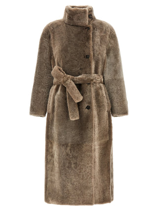 Brown Lamb Leather Coat