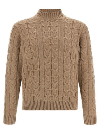 Beige Virgin Wool Cardigan