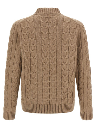 Beige Virgin Wool Cardigan