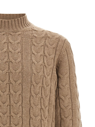 Beige Virgin Wool Cardigan