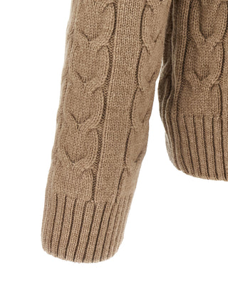 Beige Virgin Wool Cardigan