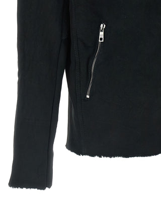Black Lamb Leather Sweatshirt