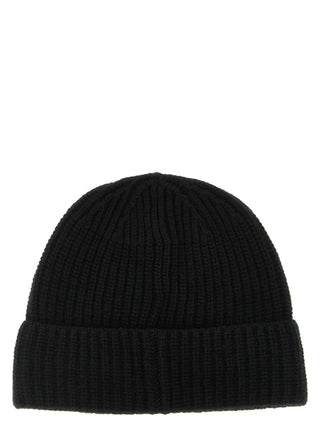 Black Virgin Wool Beanie