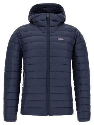 Blue Nylon Full-Length Jacket