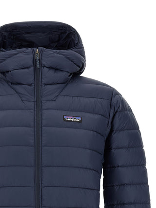 Blue Nylon Full-Length Jacket