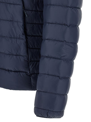 Blue Nylon Full-Length Jacket