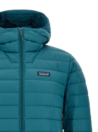 Blue Nylon Full-Length Jacket