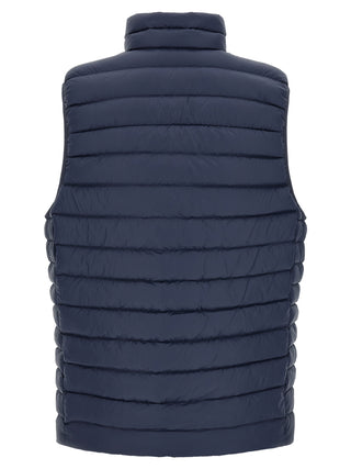 Blue Nylon Sleeveless Jacket