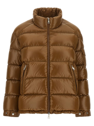 Brown Polyamide Full-Length Jacket